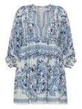 Cara Cara baroque-print mini dress - White