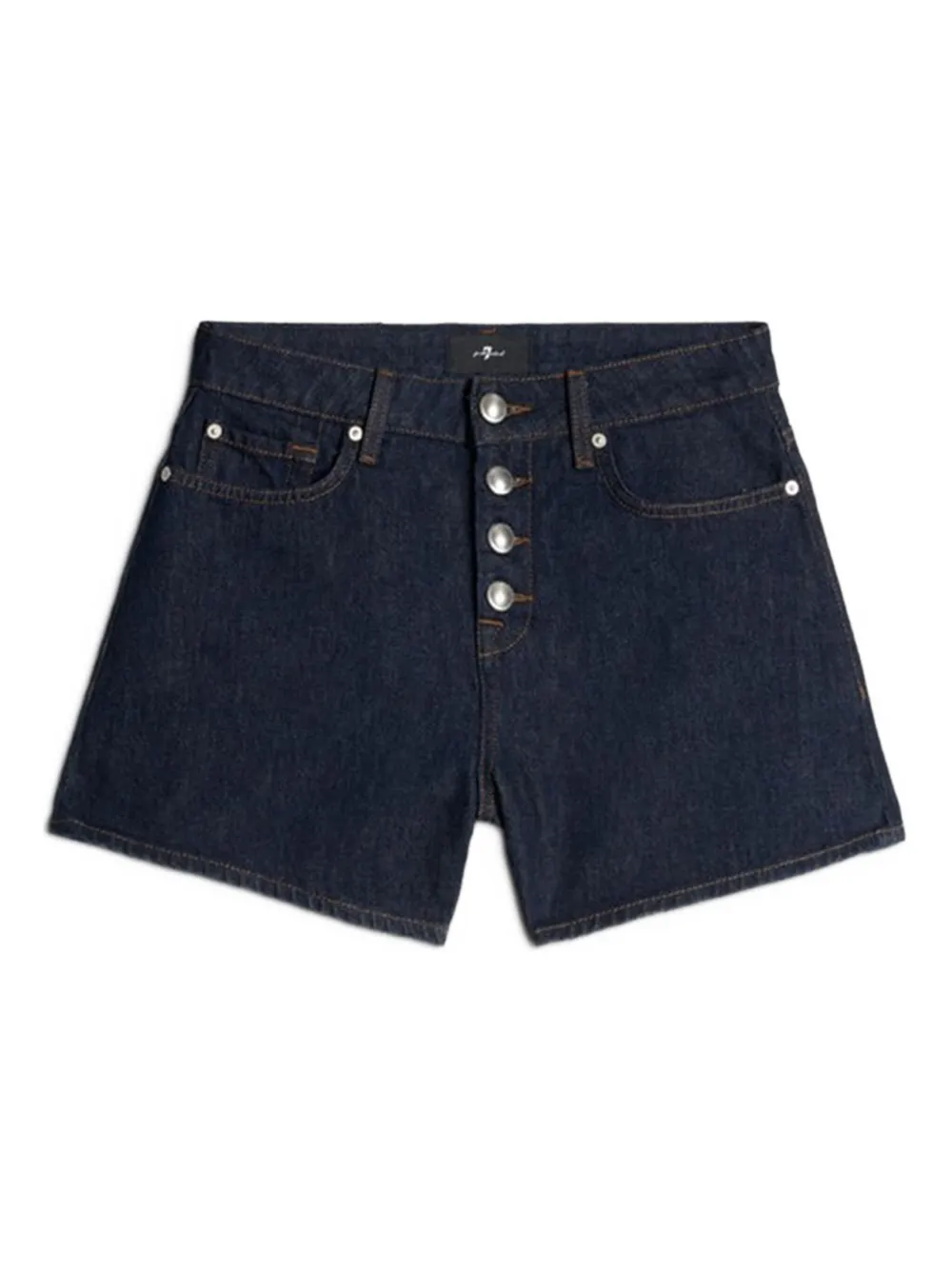 7 For All Mankind Kori button-fastening denim shorts - Blu