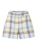 Veronica Beard Allen checked pleated mini shorts - Blue