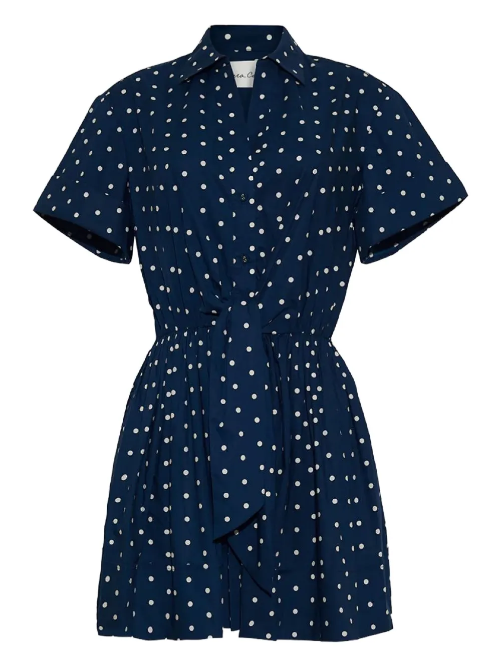 Asbury polka-dot tie-waist mini dress
