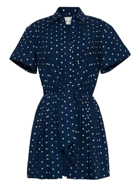 Cara Cara Asbury polka-dot tie-waist mini dress
