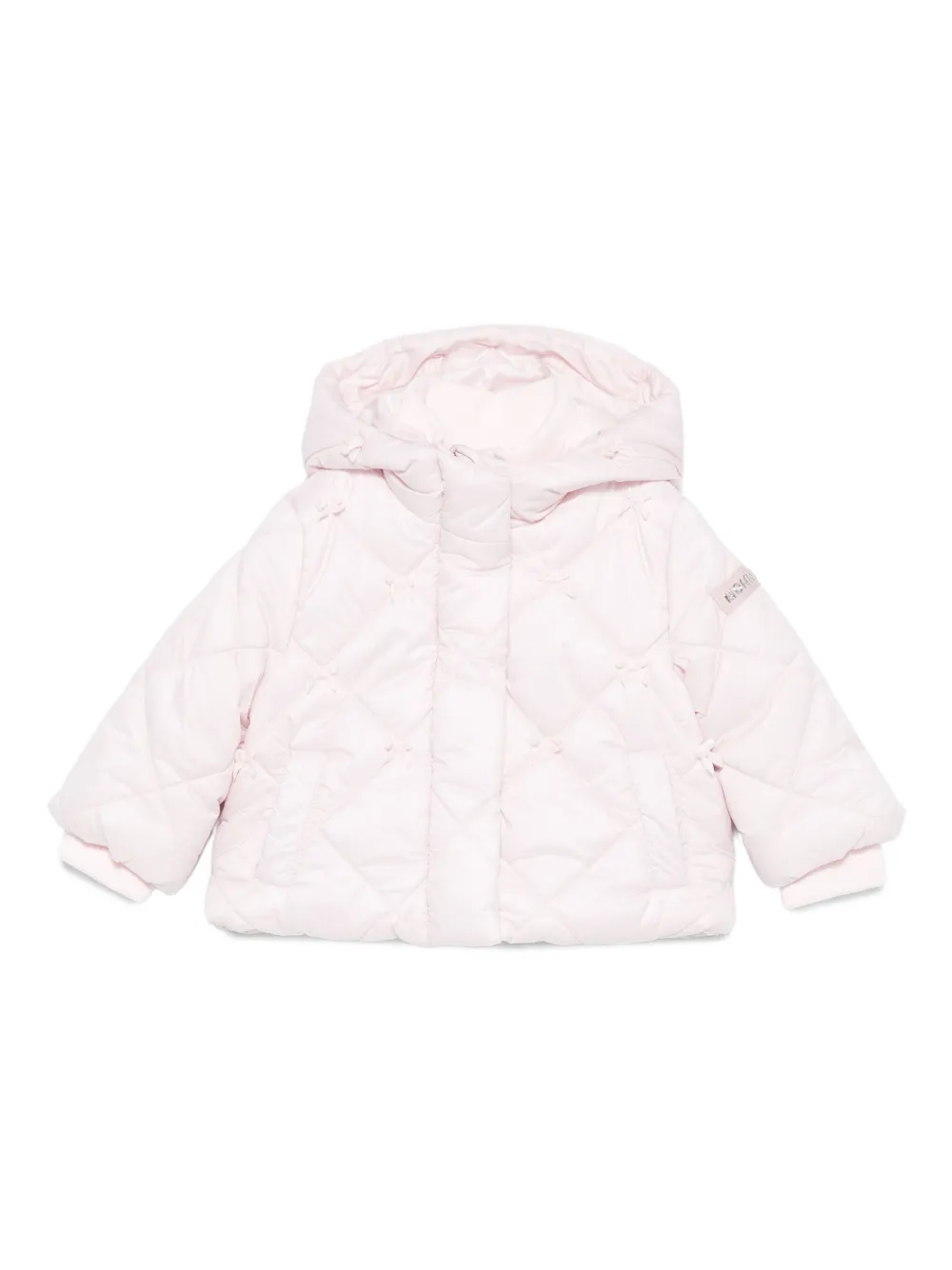 Monnalisa quilted hooded jacket Roze