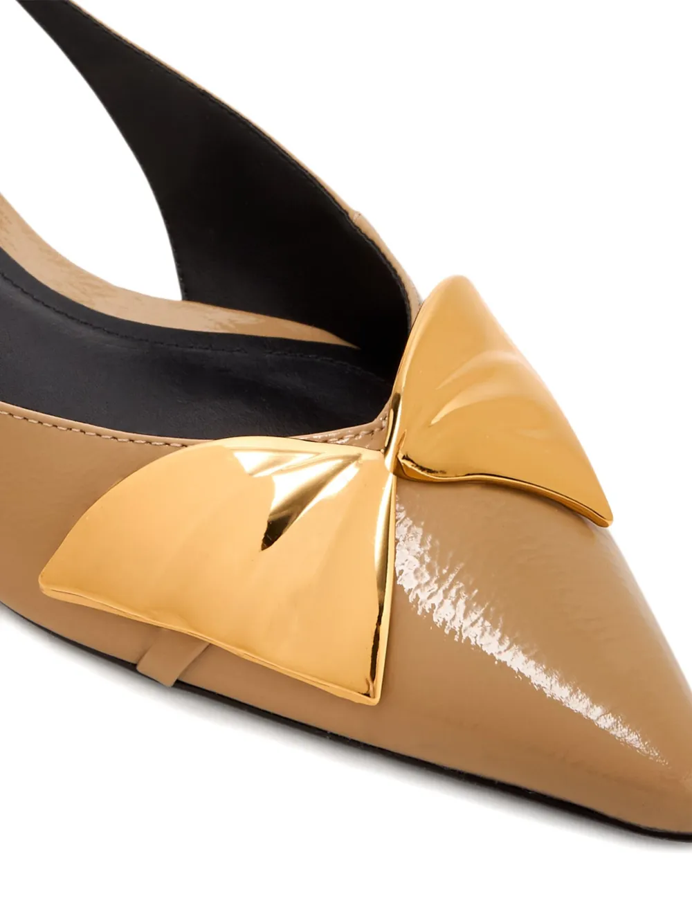 Schutz bow-embellished slingback flats Neutrals