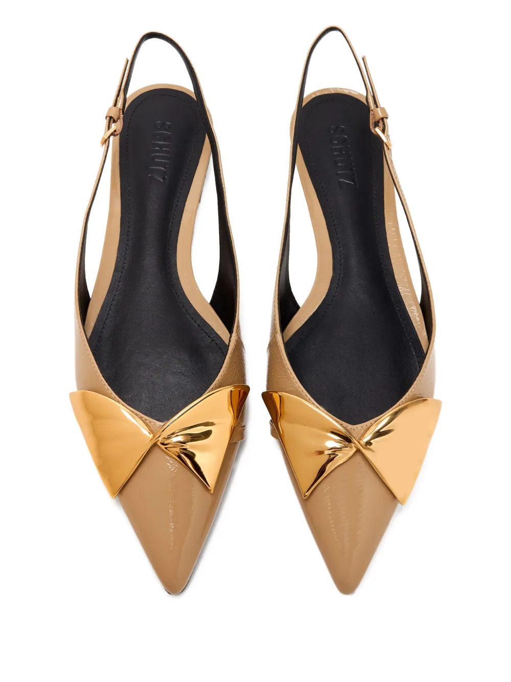 Schutz Slingback ballerina's verfraaid met strik - Beige