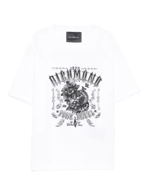 John Richmond Junior floral-dragon print T-shirt