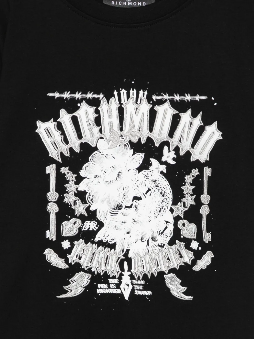 John Richmond Junior graphic-print cotton t-shirt Zwart