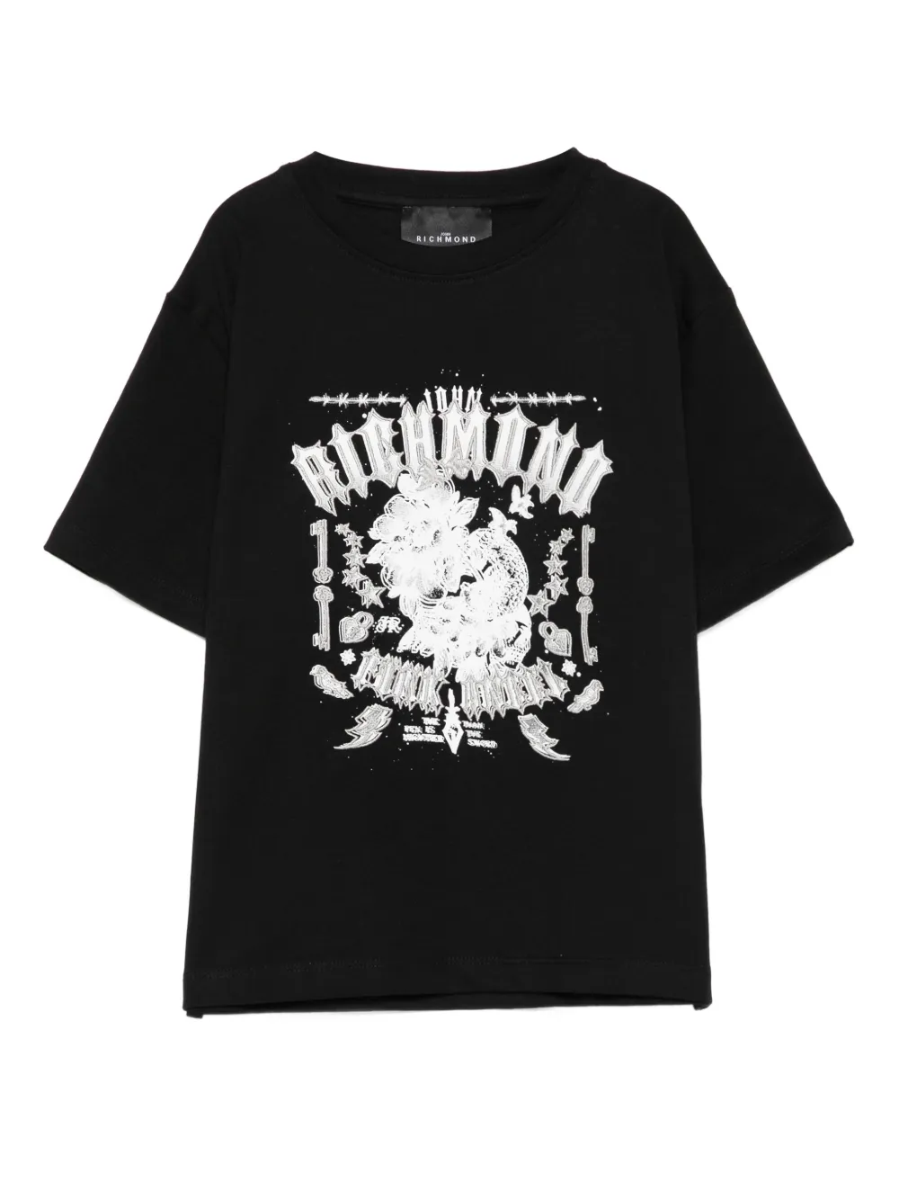 John Richmond Junior graphic-print cotton t-shirt Zwart