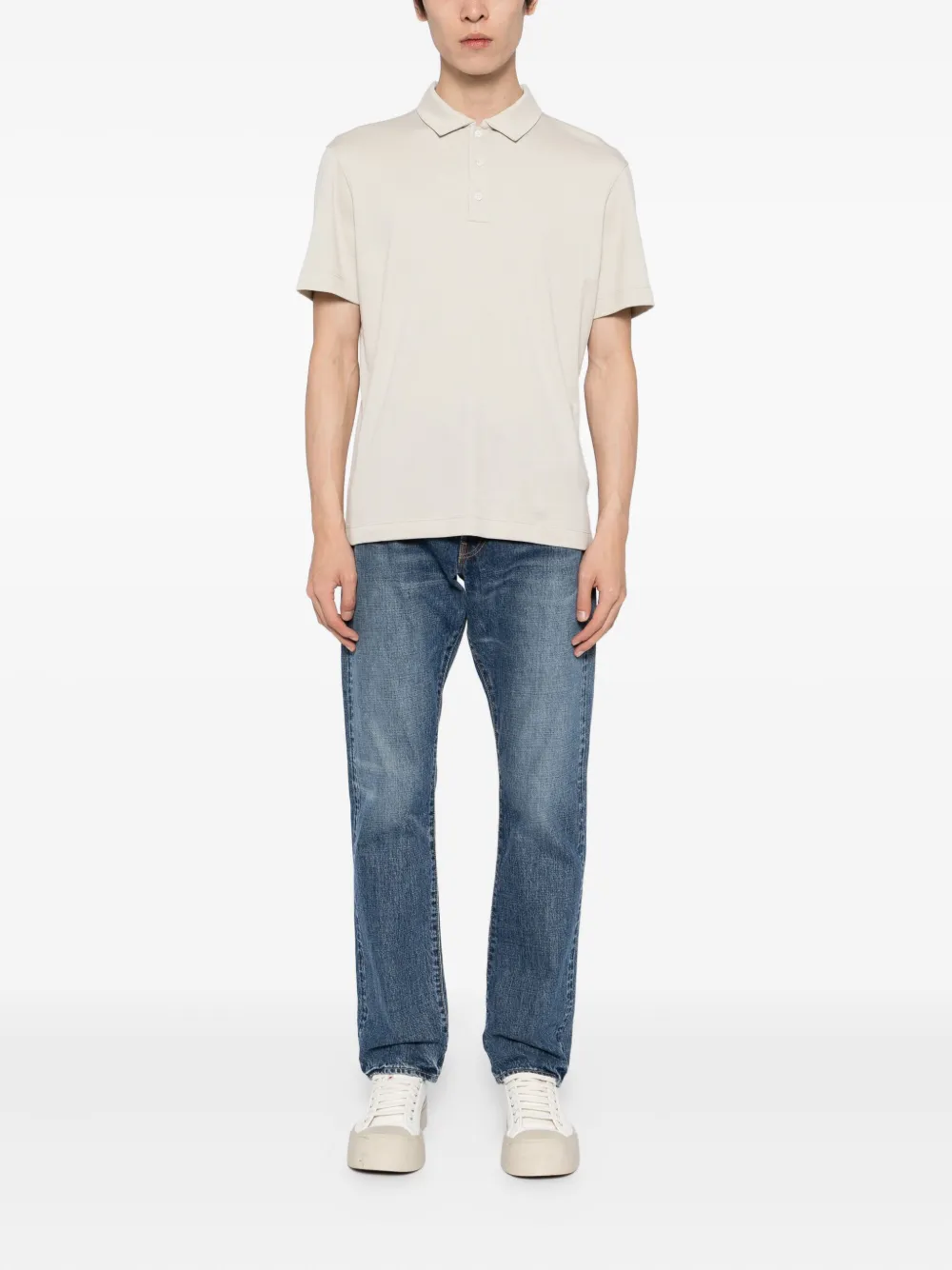 Canali Poloshirt van katoenblend - Beige