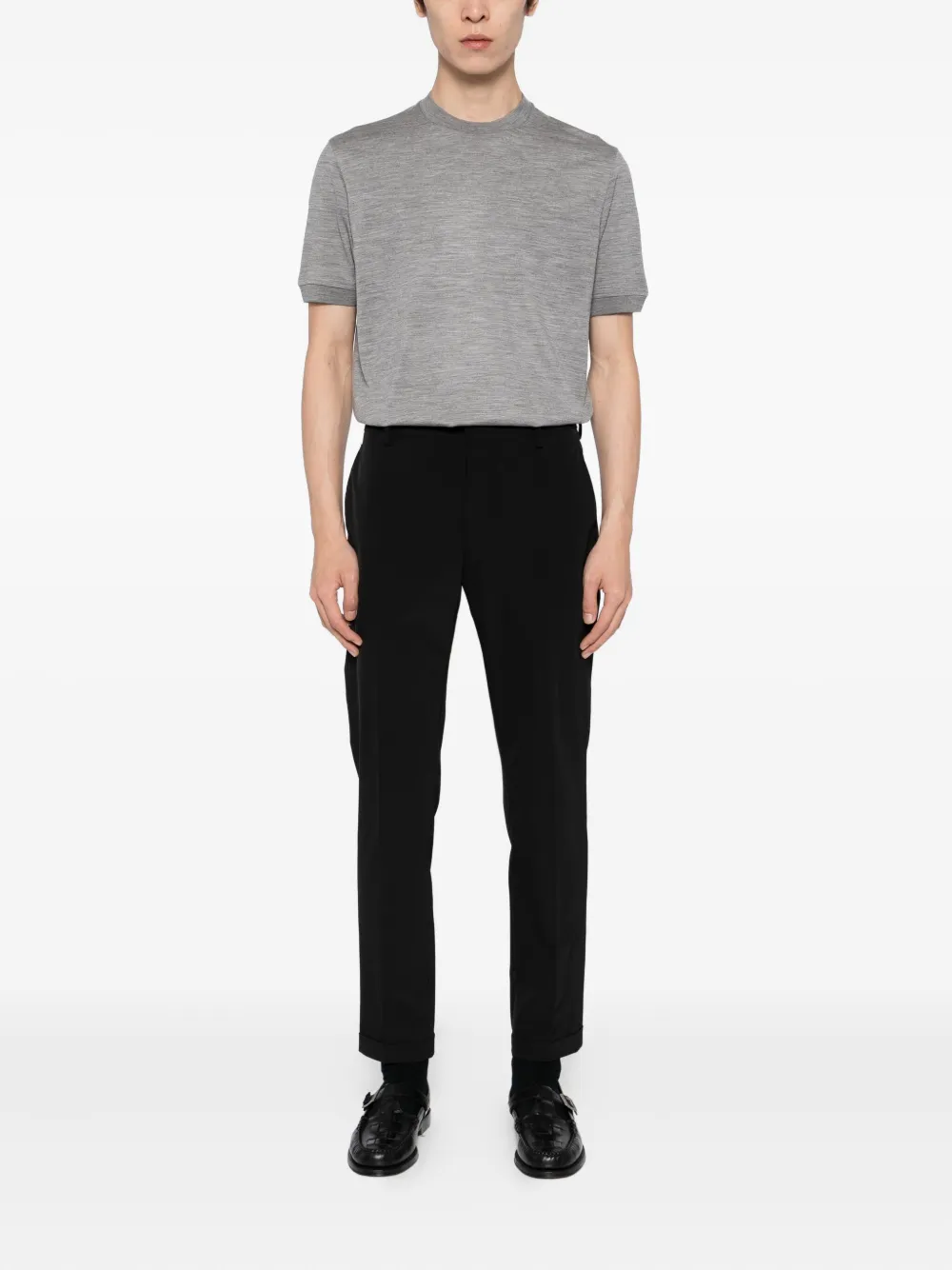Canali Wollen T-shirt - Grijs