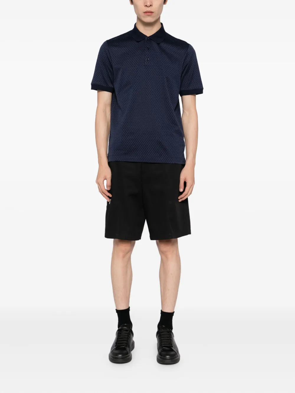 Canali Katoenen poloshirt - Blauw