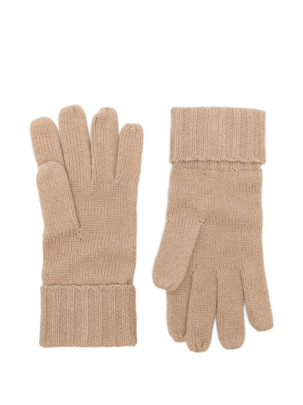 Polo Ralph Lauren Logo-embroidered Ribbed-knit Gloves In Neutral