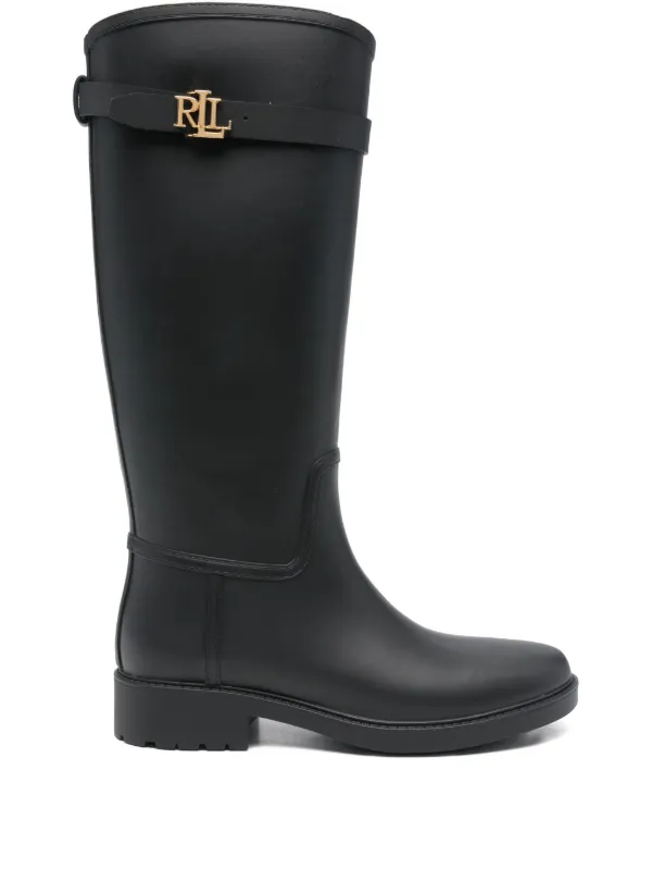 Lauren Ralph Lauren ロングブーツ ブラック Lauren Ralph Lauren Portiah バックル ウェザーブーツ 35mm