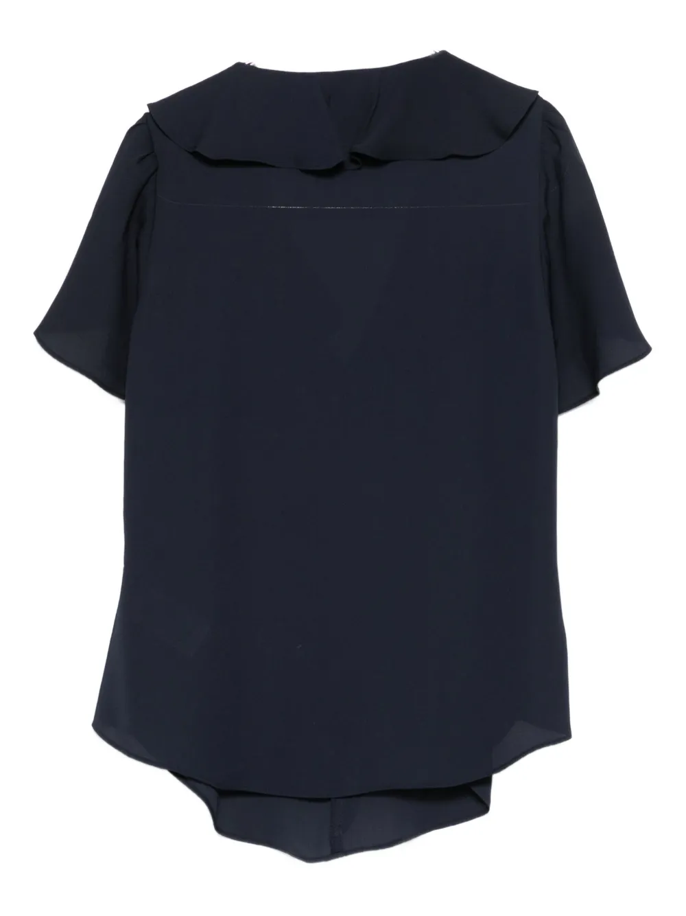 Lauren Ralph Lauren ruffle-detail short-sleeve blouse - Blauw