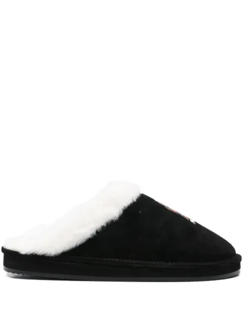 Polo Ralph Lauren Kaylgh embroidery fur slippers