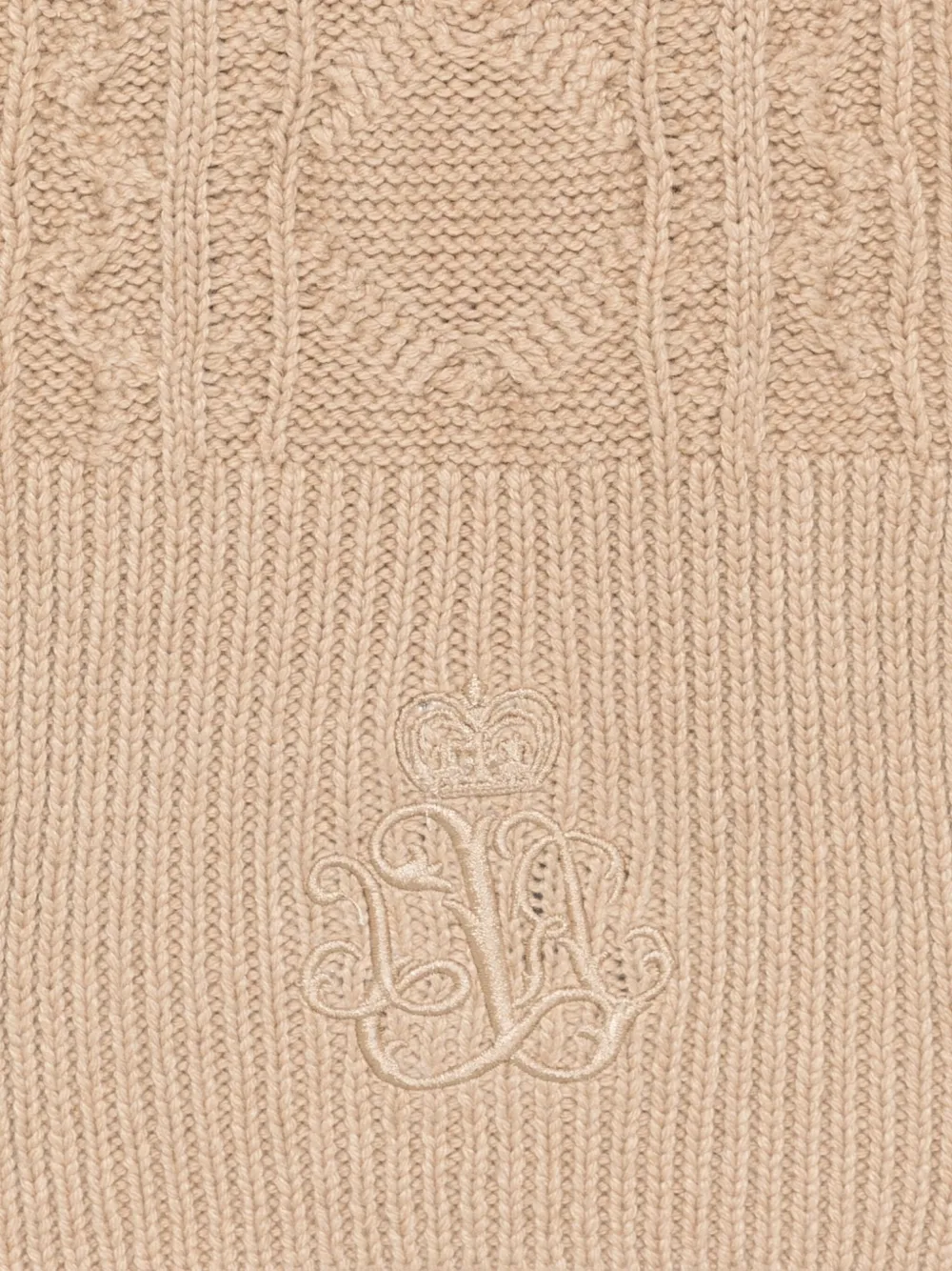 Polo Ralph Lauren Cable-knit Scarf In Neutral