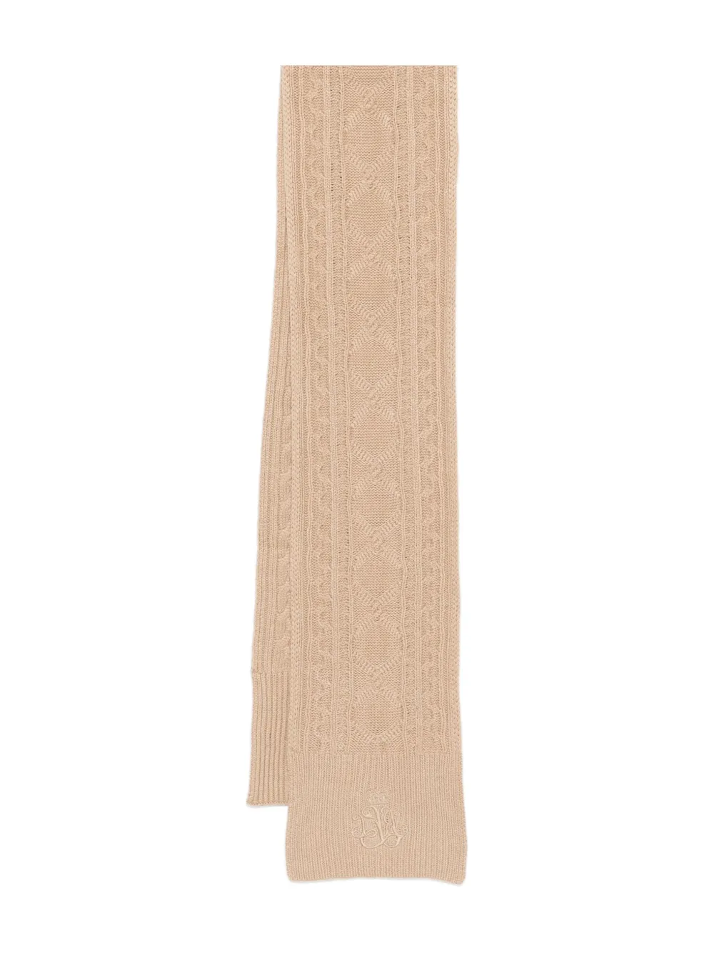 Polo Ralph Lauren Cable-knit Scarf In Neutral
