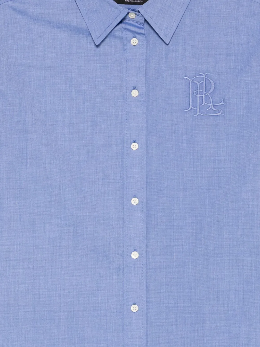 Ralph Lauren Embroidered Button-front Shirt In Blue