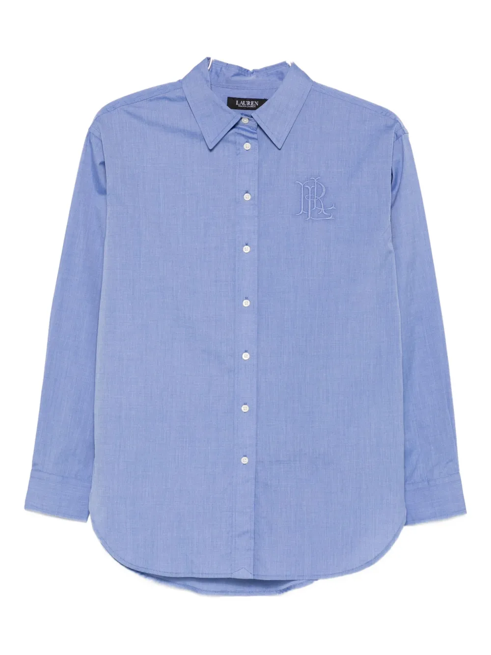 Ralph Lauren Embroidered Button-front Shirt In Blue