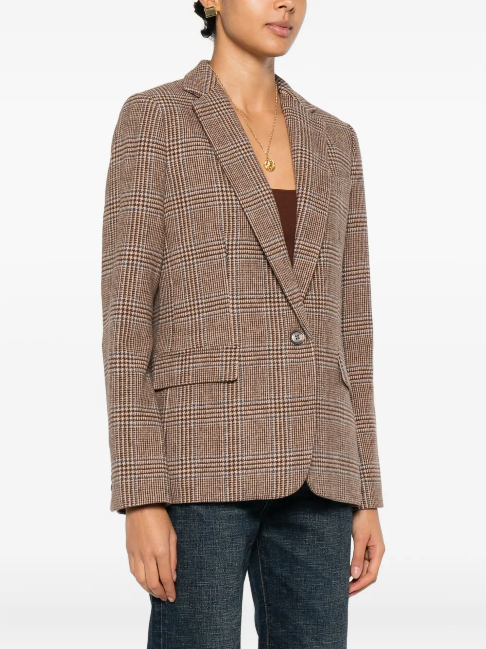 Ralph Lauren Bonaro Check Blazer In Brown