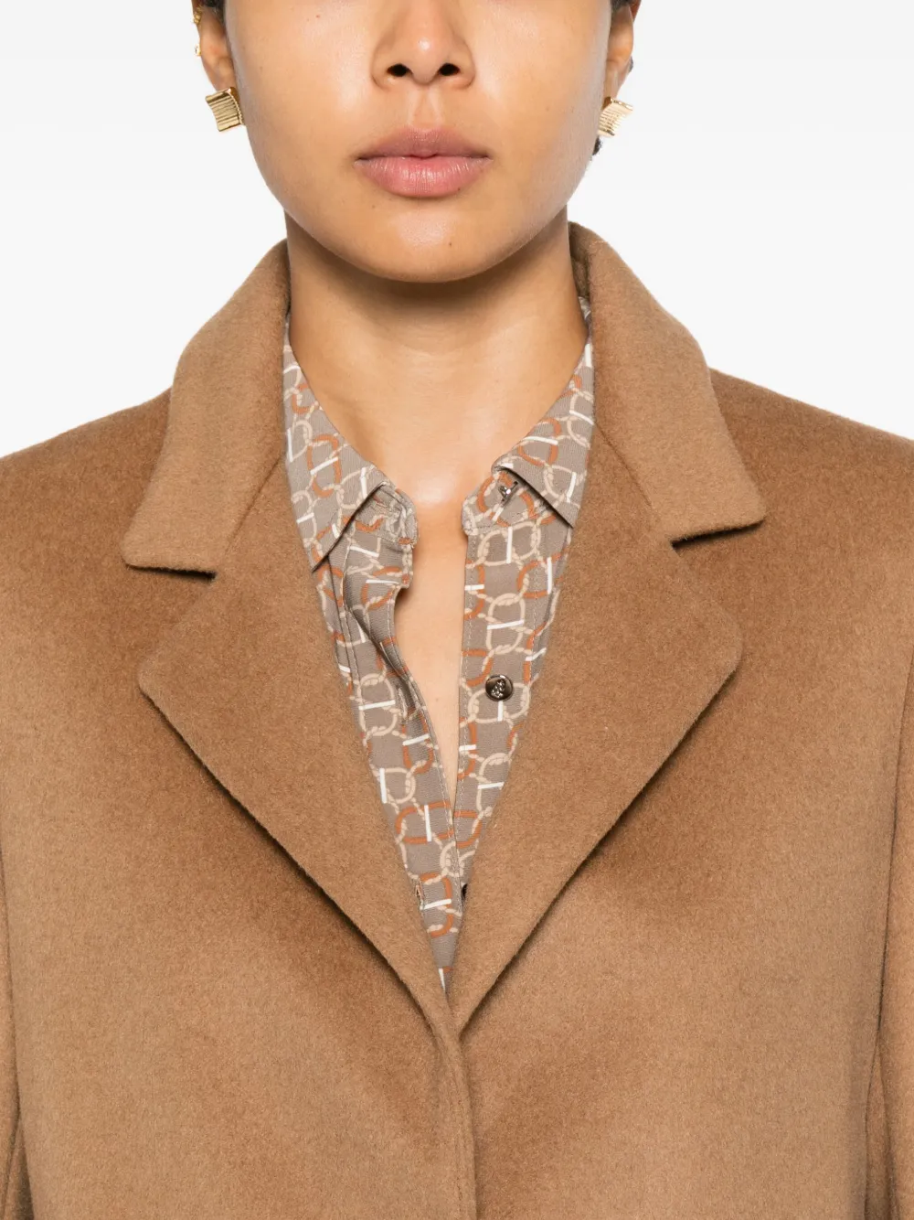 Ralph Lauren Wool Button Coat In Brown