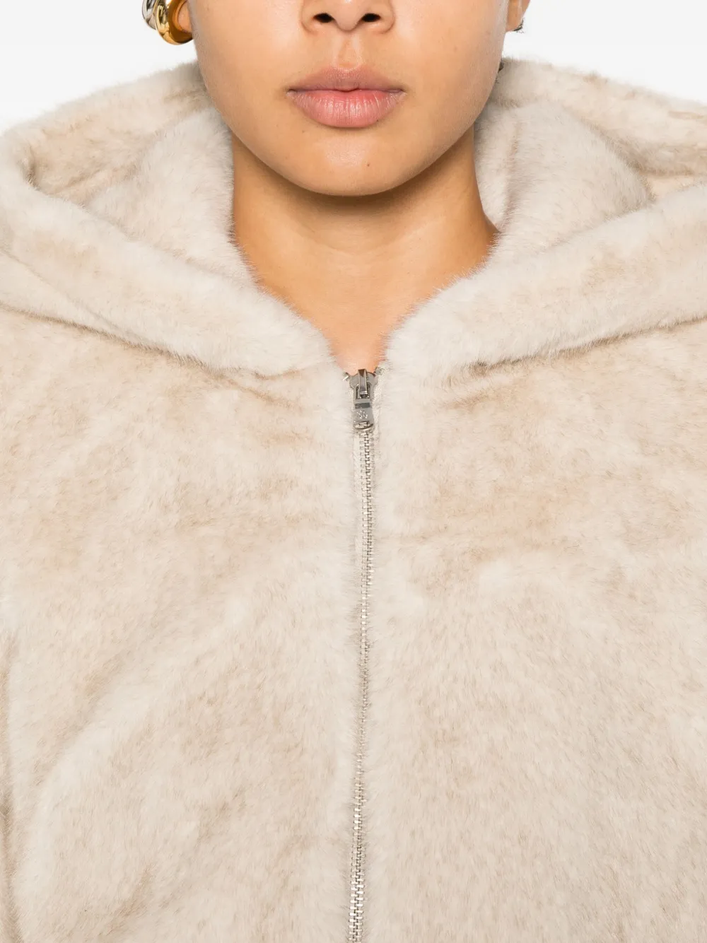 Ralph Lauren Hooded Zip Jacket In Neutral