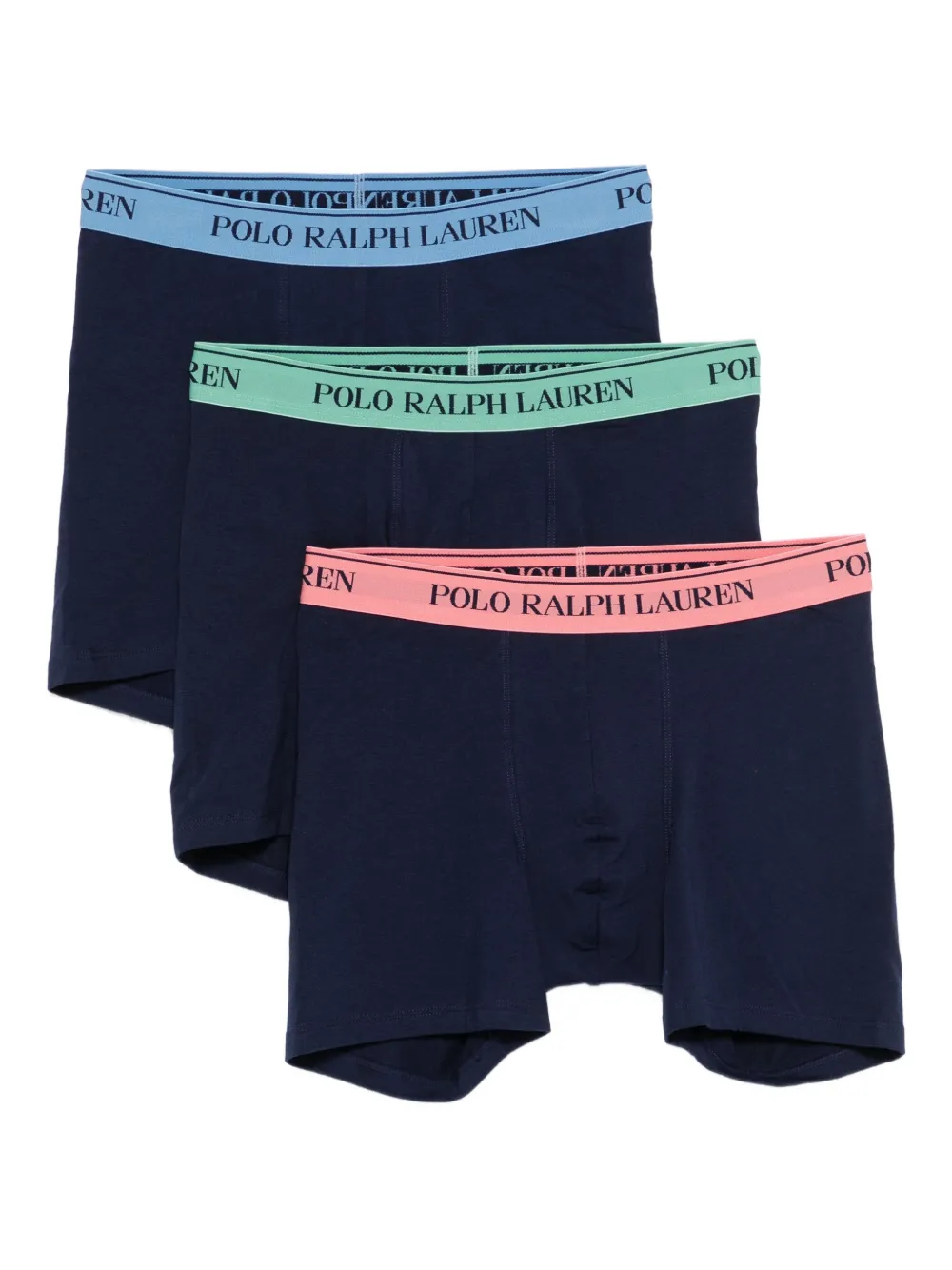 Polo Ralph Lauren Logo-waistband Boxers (pack Of Three) In Blue