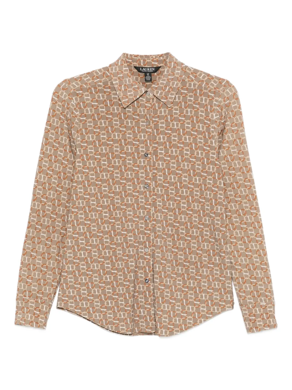 Lauren Ralph Lauren Blouse met patroon en lange mouwen Bruin