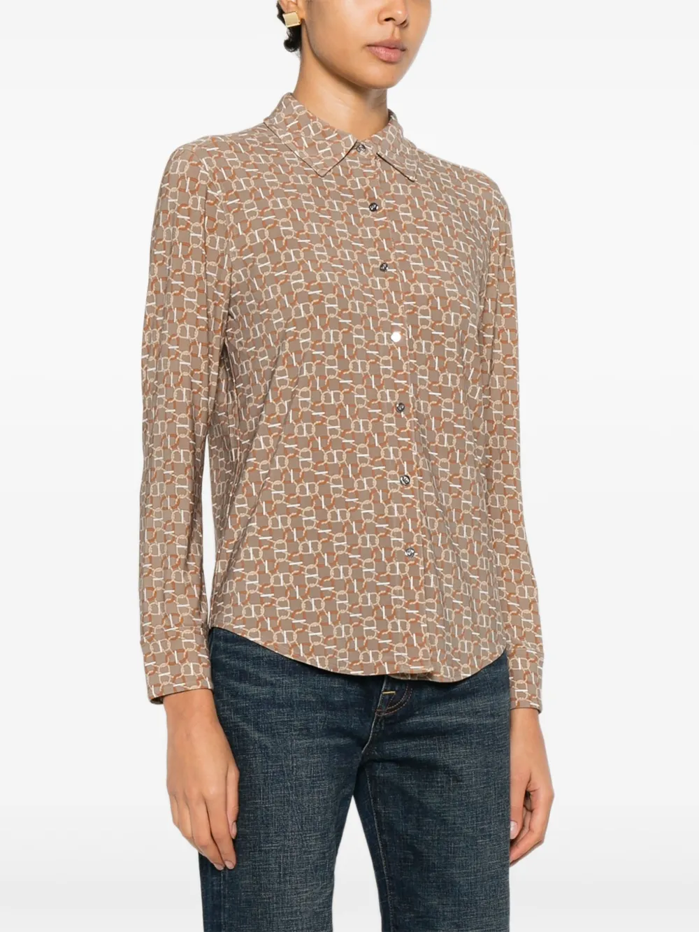 Lauren Ralph Lauren long sleeve patterned shirt - Bruin