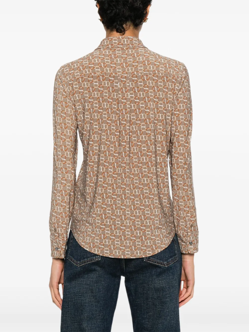 Lauren Ralph Lauren Blouse met patroon en lange mouwen Bruin