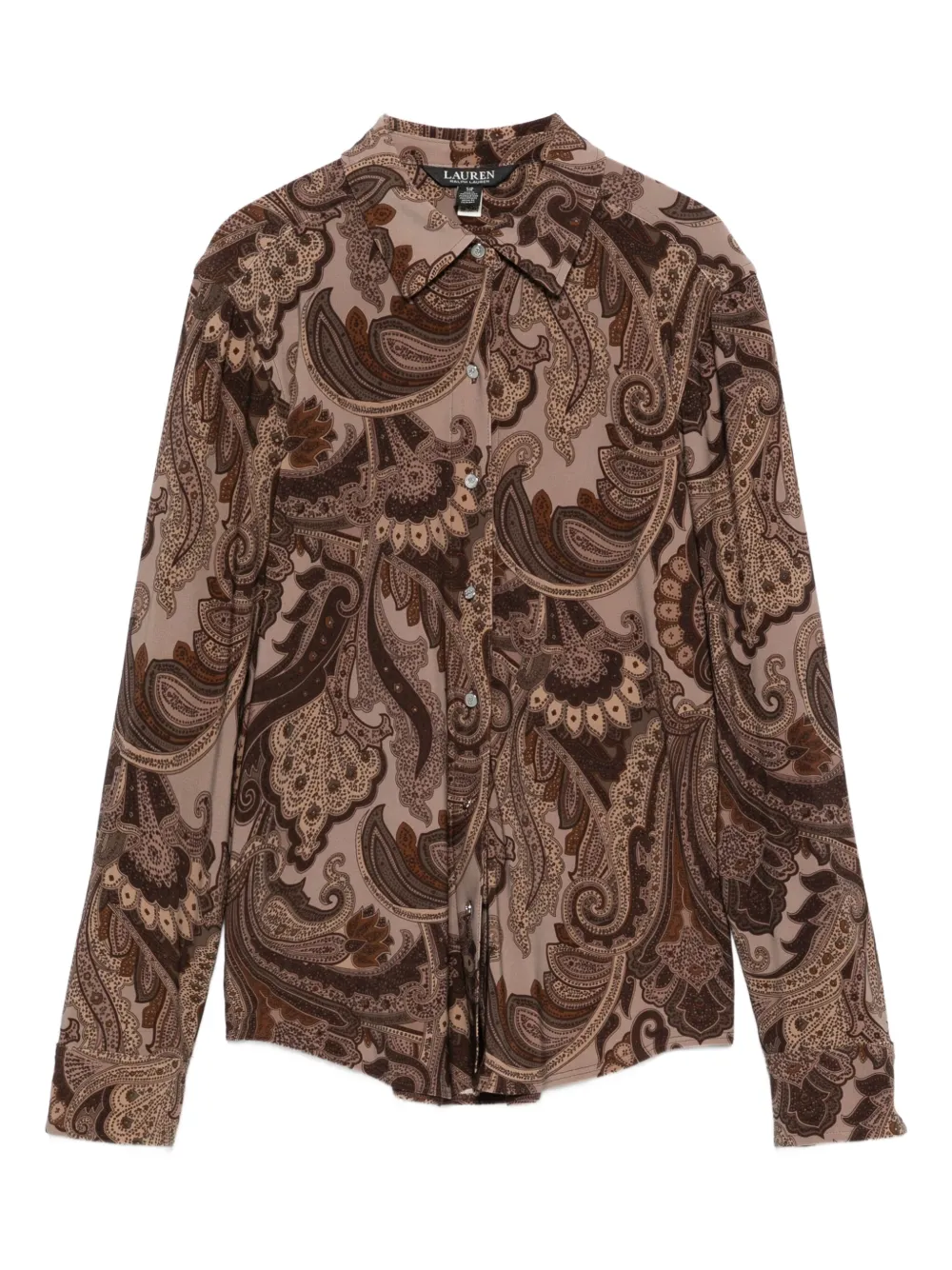 Lauren Ralph Lauren قميص بطبعة بيزلي | بني | Image 1