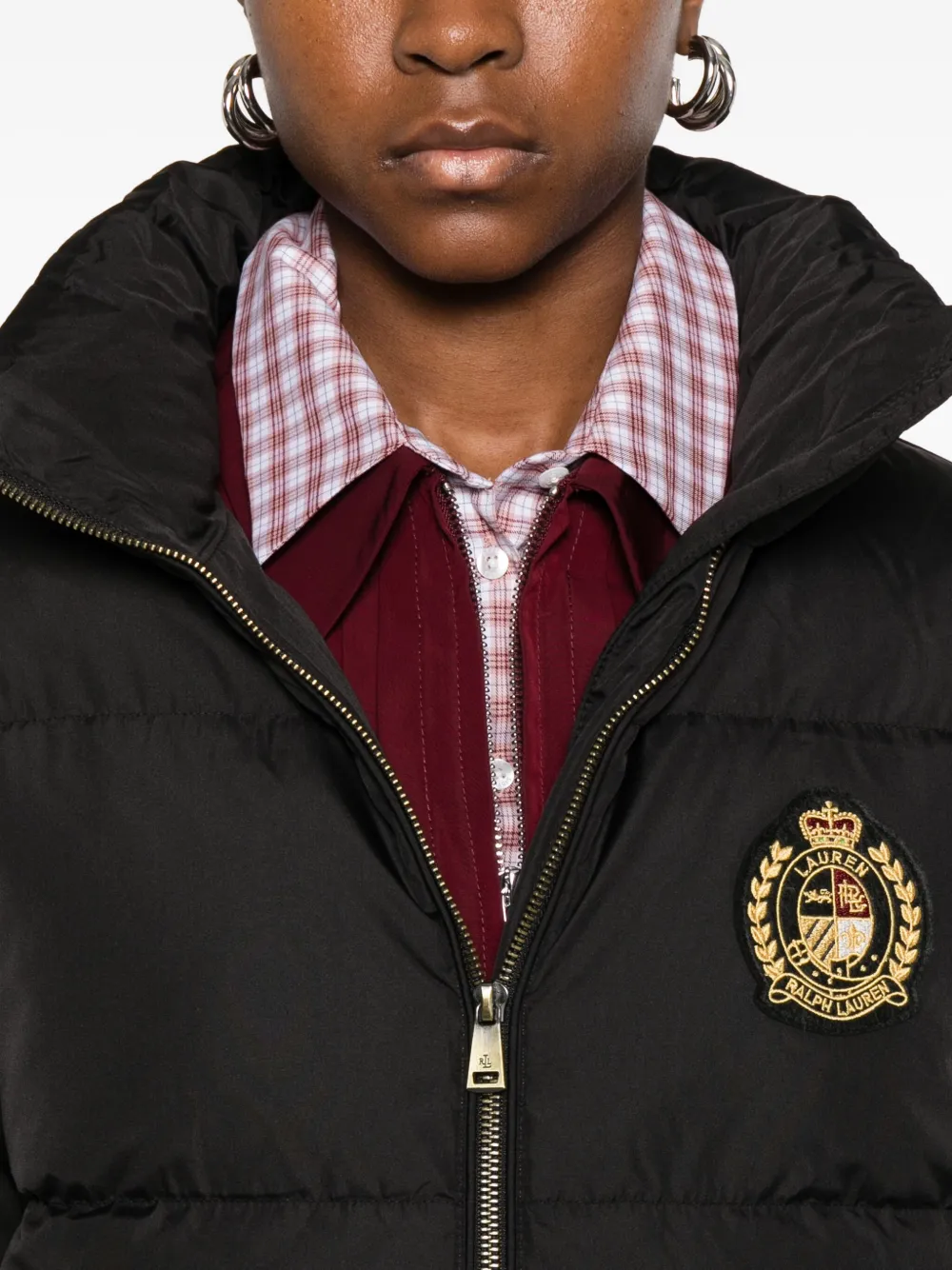 Ralph Lauren Crest-appliqué Puffer Jacket In Black