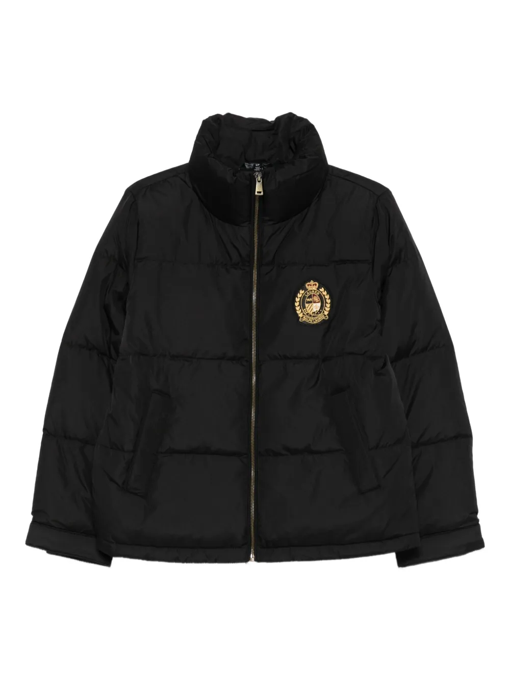 Ralph Lauren Crest-appliqué Puffer Jacket In Black
