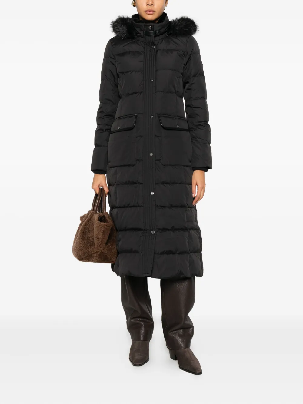 Ralph Lauren Fur-trim Coat In Brown