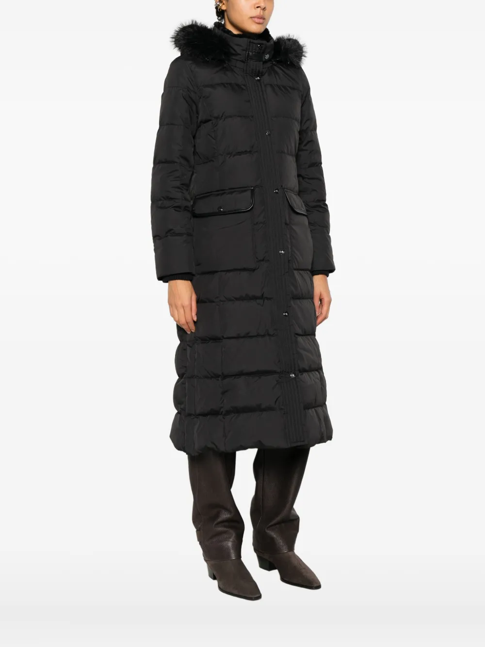 Ralph Lauren Fur-trim Coat In Brown