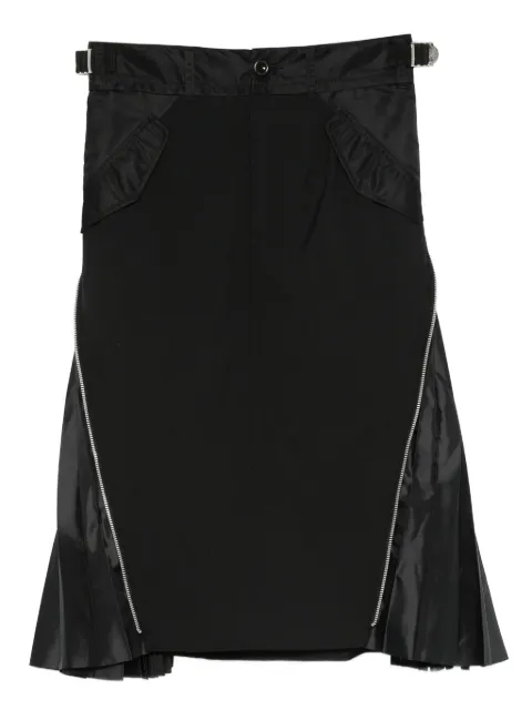 sacai zip-detail pleated skirt