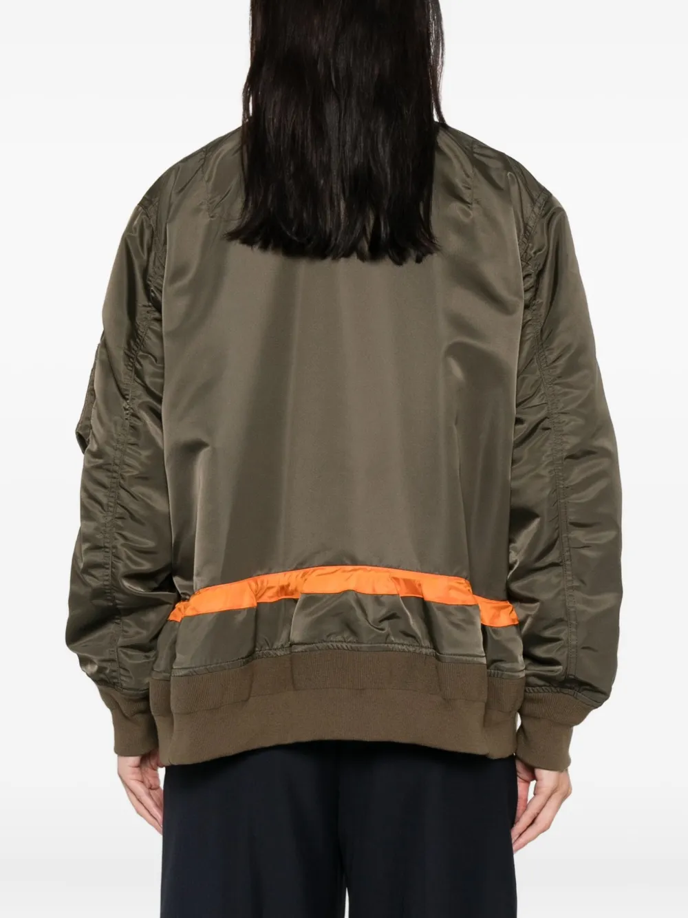 sacai stripe-detail zip-up bomber jacket Bruin