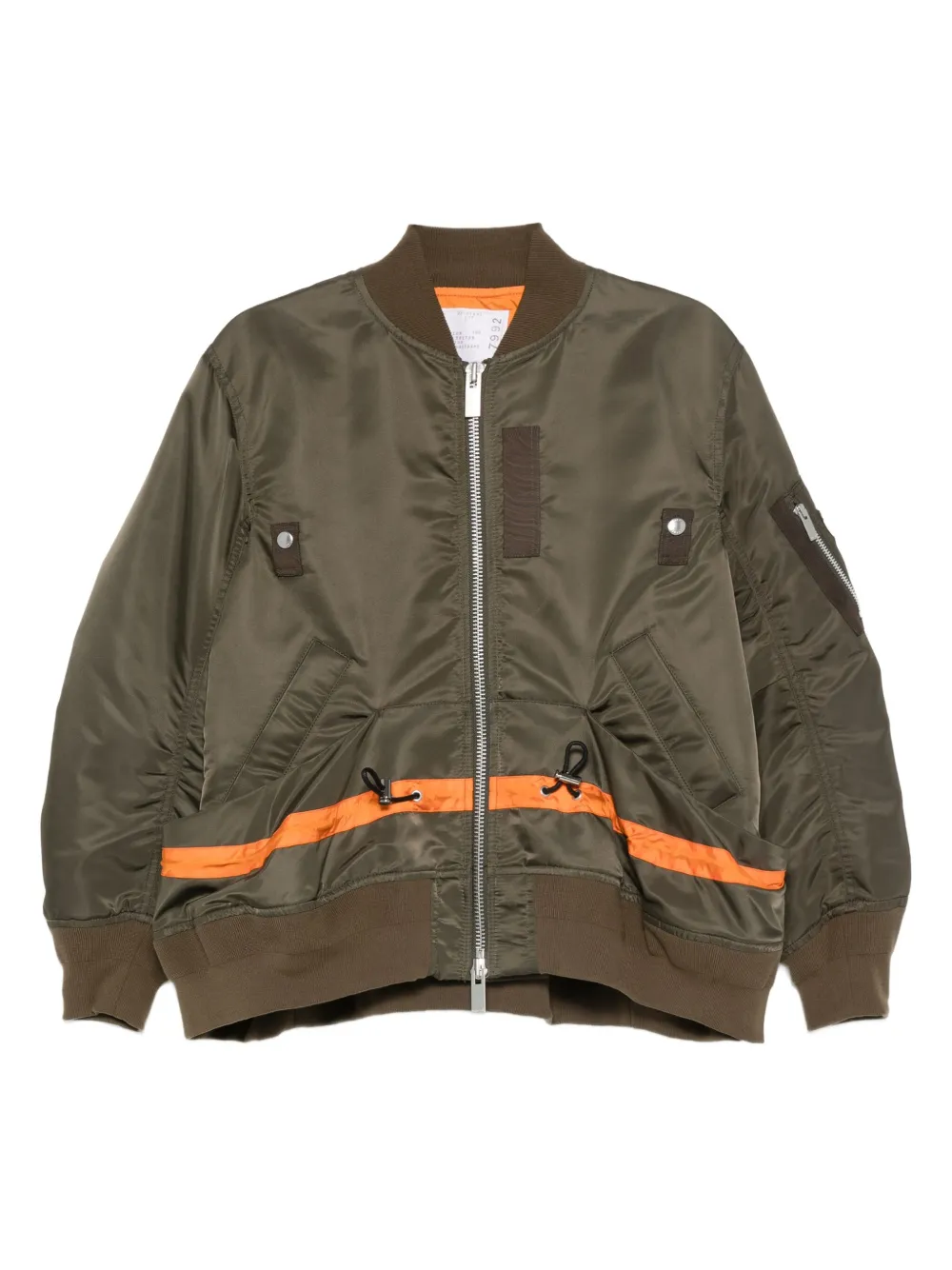 Sacai stripe-detail zip-up bomber jacket Bruin