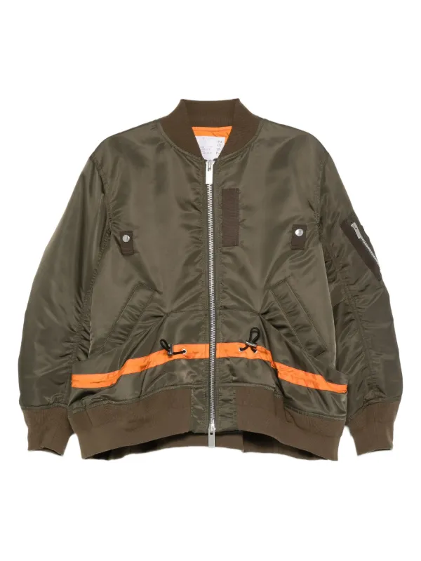 【関税込み】sacai ブラウン チョークストライプ ジャケット Sacai ストライプディテール ジャケット | ブラウン | FARFETCH JP