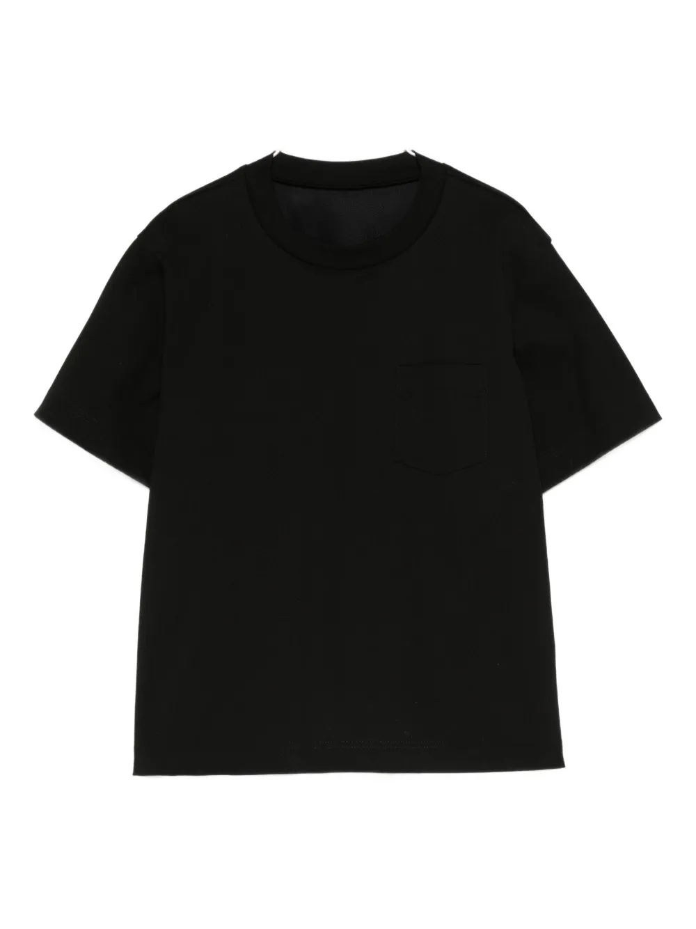 Sacai Chest-pocket Layered T-shirt In Black