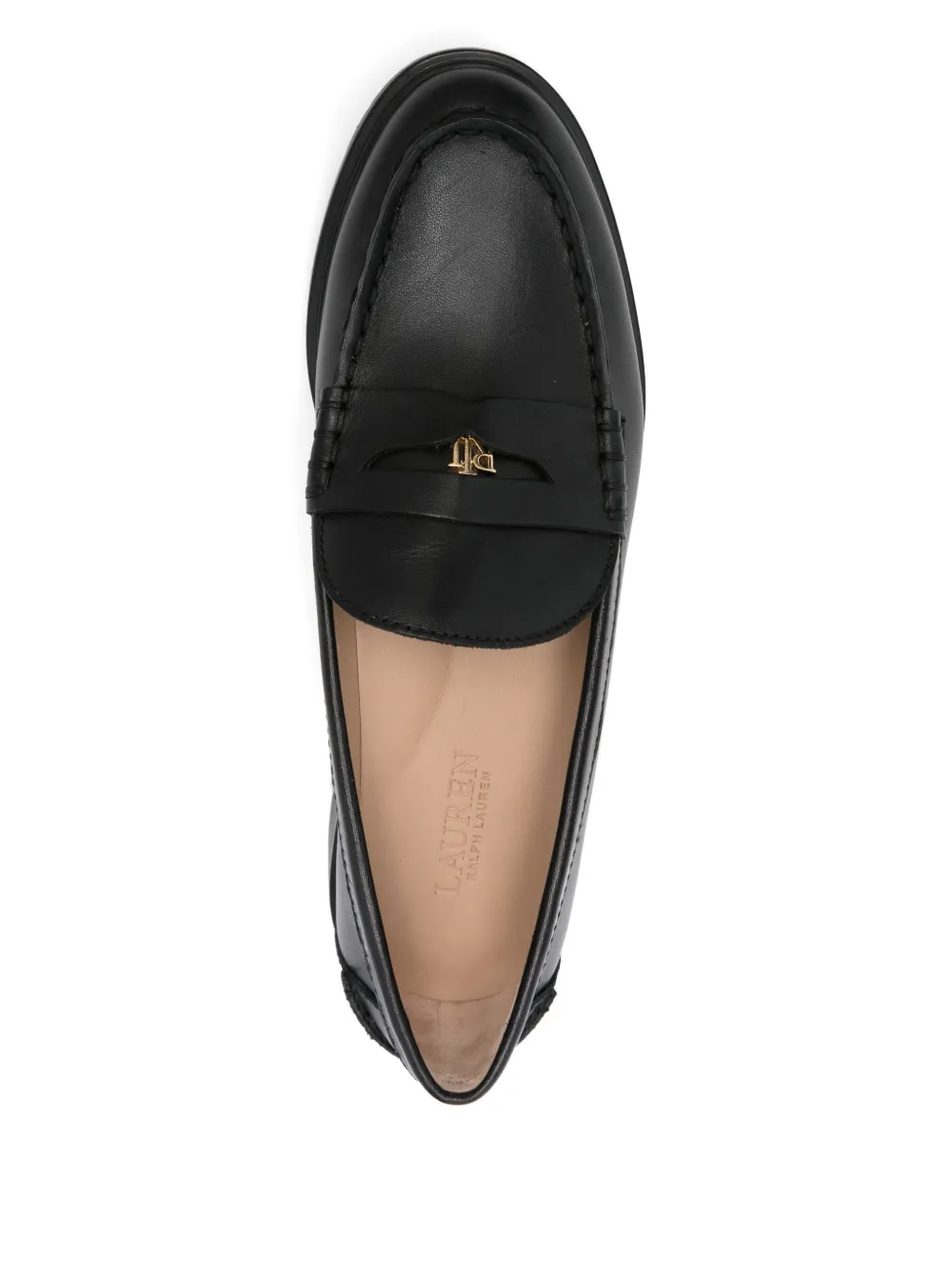 Lauren Ralph Lauren Marli leather logo-plaque loafers Black