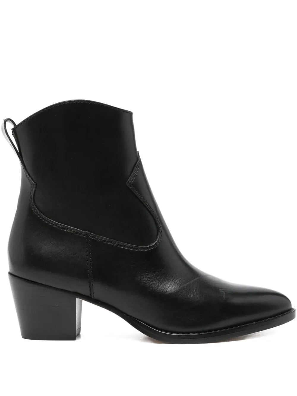 Lauren Ralph Lauren 60mm Harpher leather pointed-toe zip boots Black