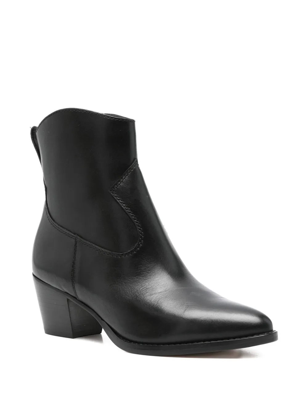 Lauren Ralph Lauren 60mm Harpher leather pointed-toe zip boots Black