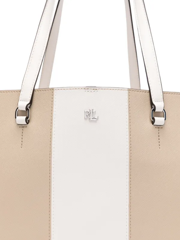 Lauren Ralph Lauren Karly パネル レザーハンドバッグ L 