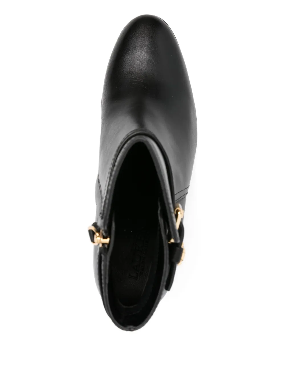 Lauren Ralph Lauren 80mm buckle-strap block-heel boots Black