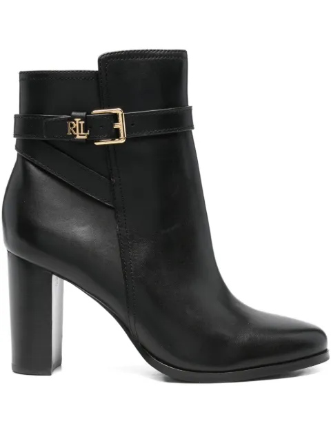 Lauren Ralph Lauren 80mm buckle-strap block-heel boots