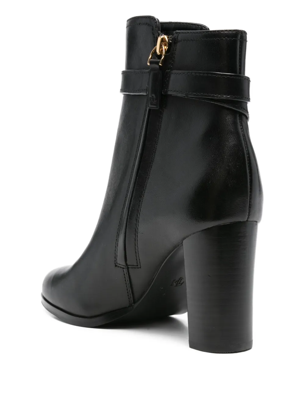 Lauren Ralph Lauren 80mm buckle-strap block-heel boots Black