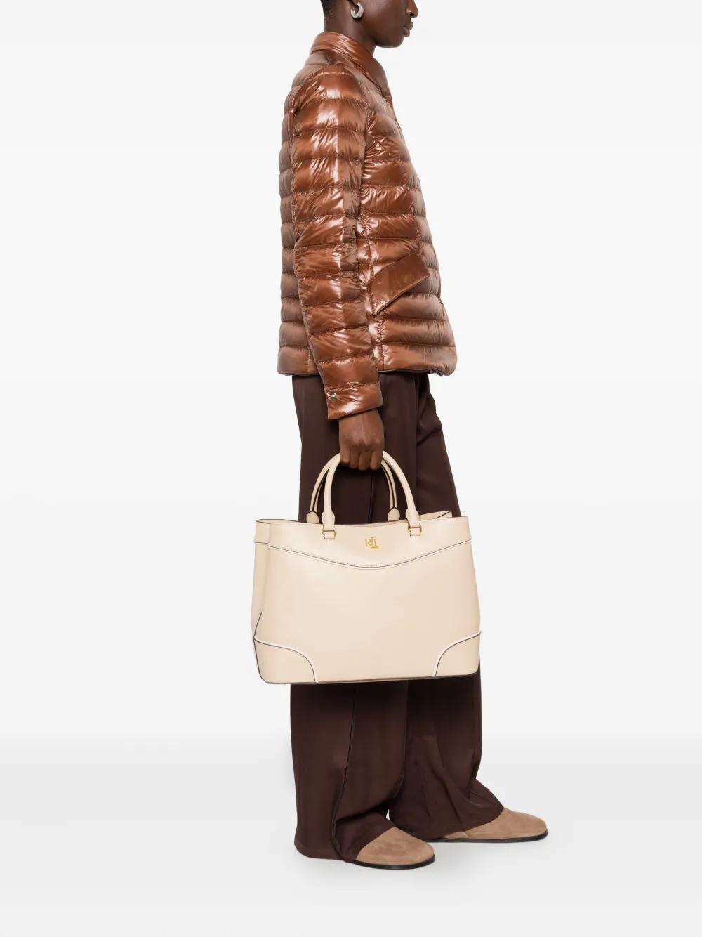 Lauren Ralph Lauren large Marcy top-handle tote bag - Beige