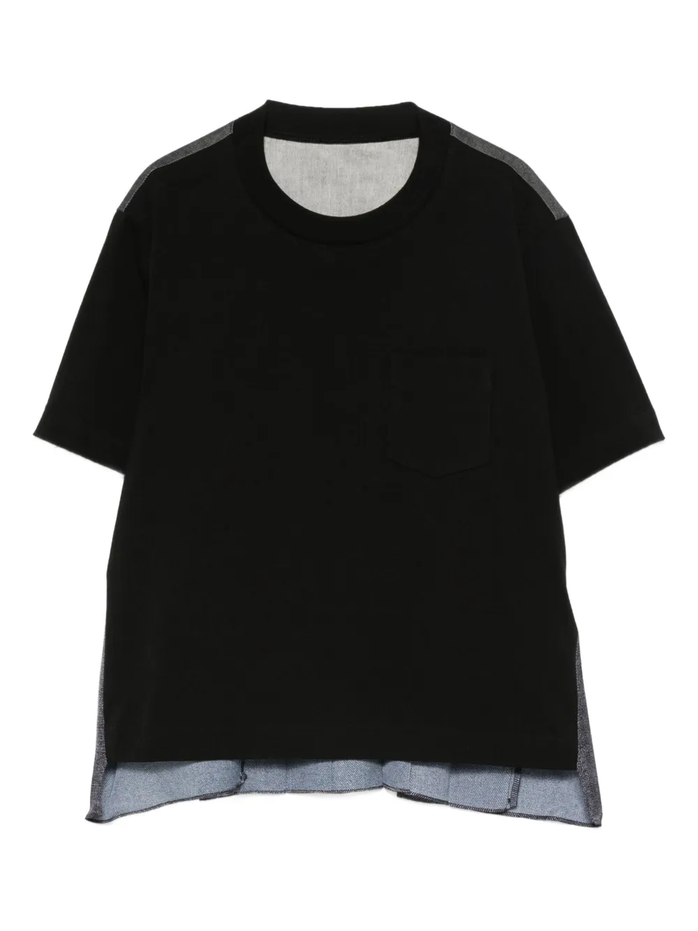 Sacai layered crew-neck T-shirt Zwart