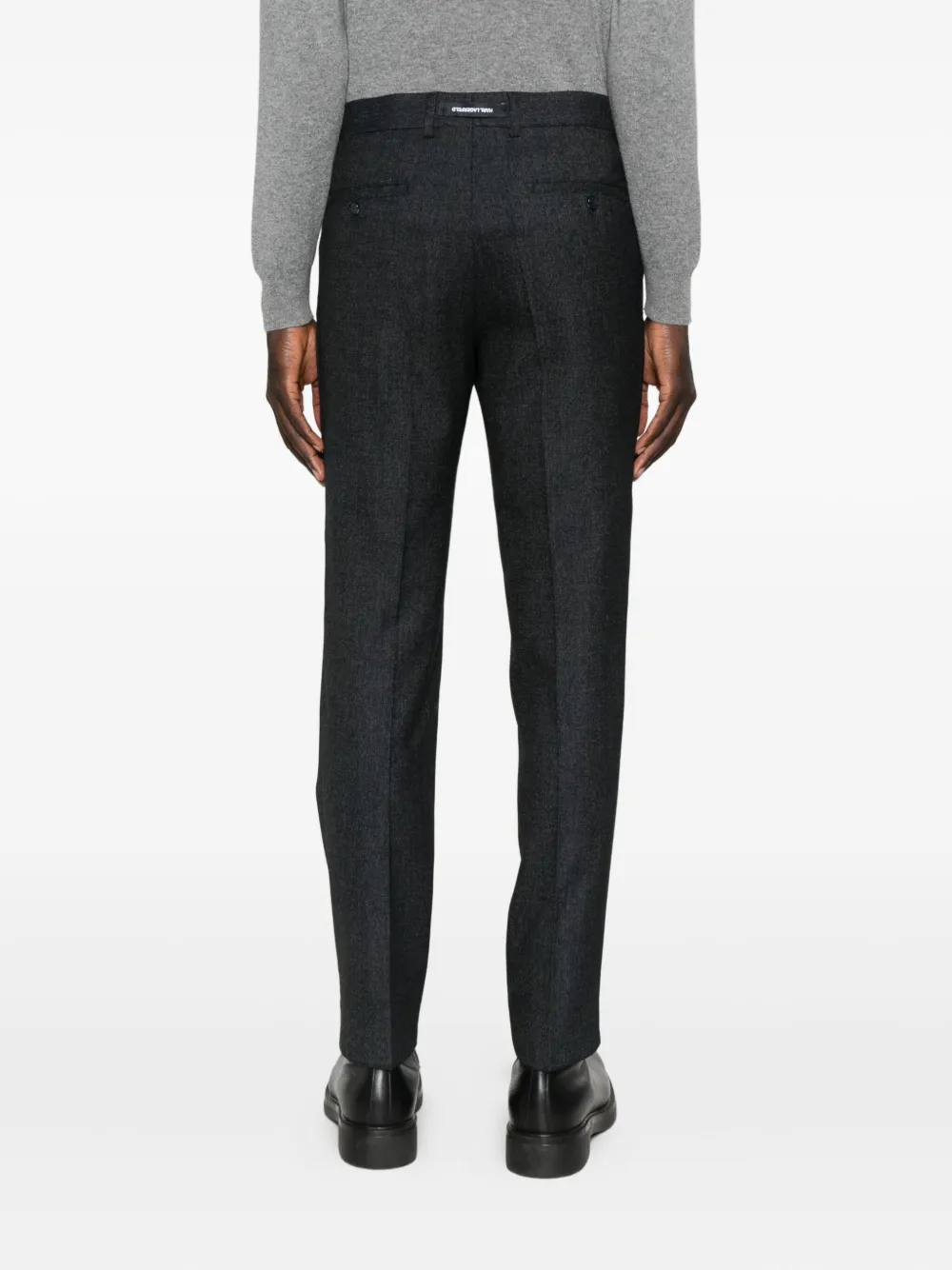 Karl Lagerfeld Flat-front Tailored Trousers In Blue