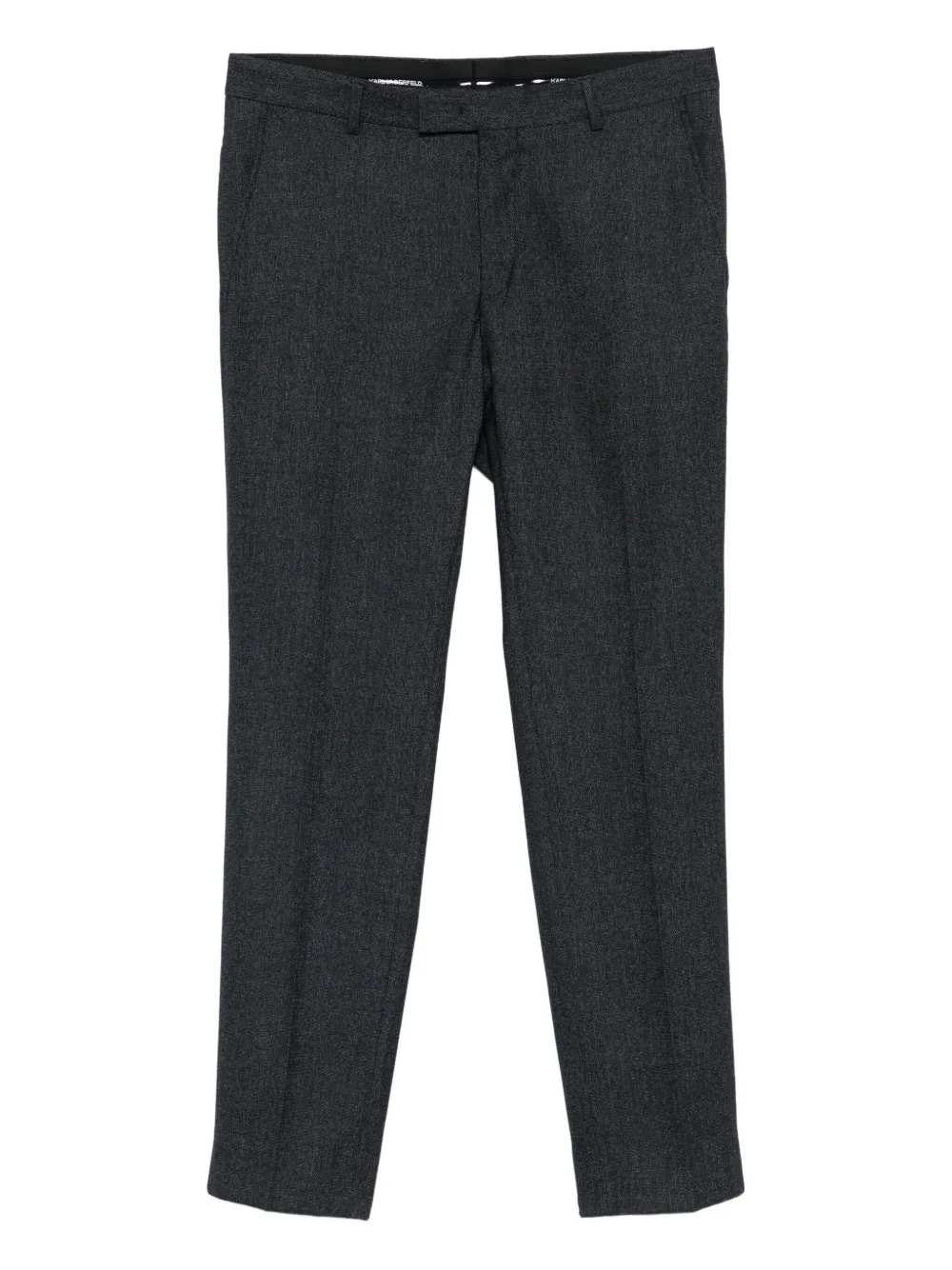 Karl Lagerfeld Flat-front Tailored Trousers In Blue